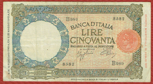 Banca italia 1943 50 - d'italia,