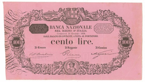 100 lire banca nazionale nel - lire,