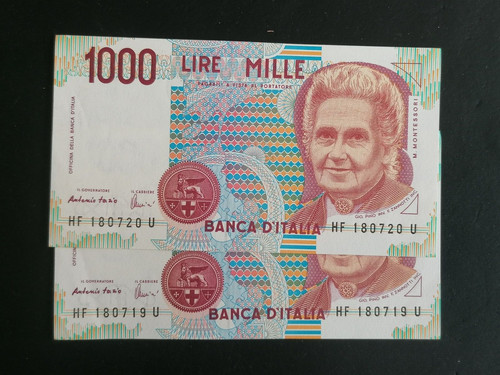 Lot lire banknotes 1000 - banknotes,