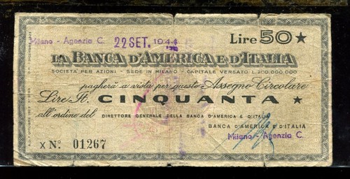 Italy billet lire 9 - italy,