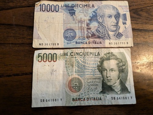 Italian 10000 and - , lire