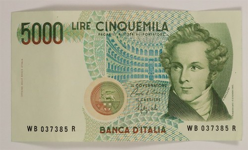 Italy 5000 lire - lire, pick