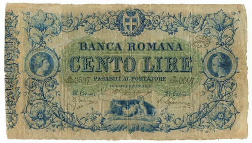 100 lire banca romana regno - lire,